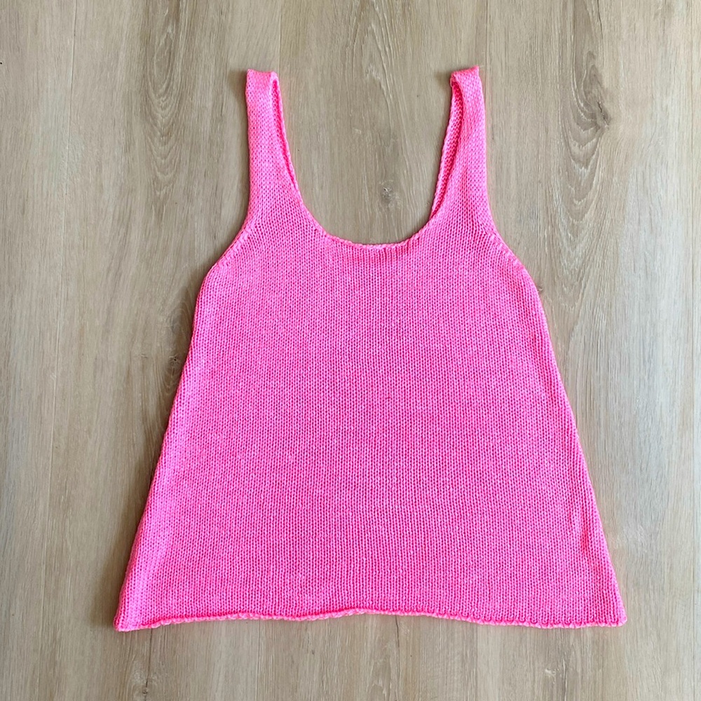 Women’s Knit Neon pink tank top/cover up